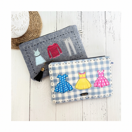 Zipper Purse Pouches with Appliqué Design