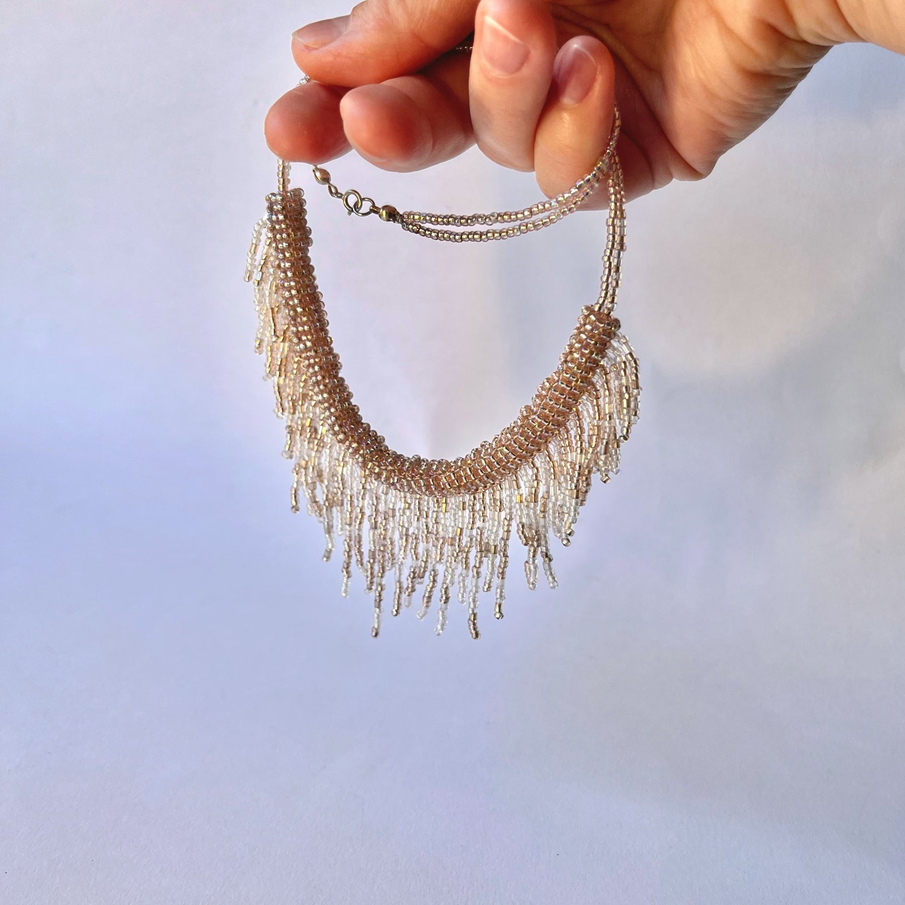 SHIMMER NUDE * 2 colors | festive necklace | beaded handmade
