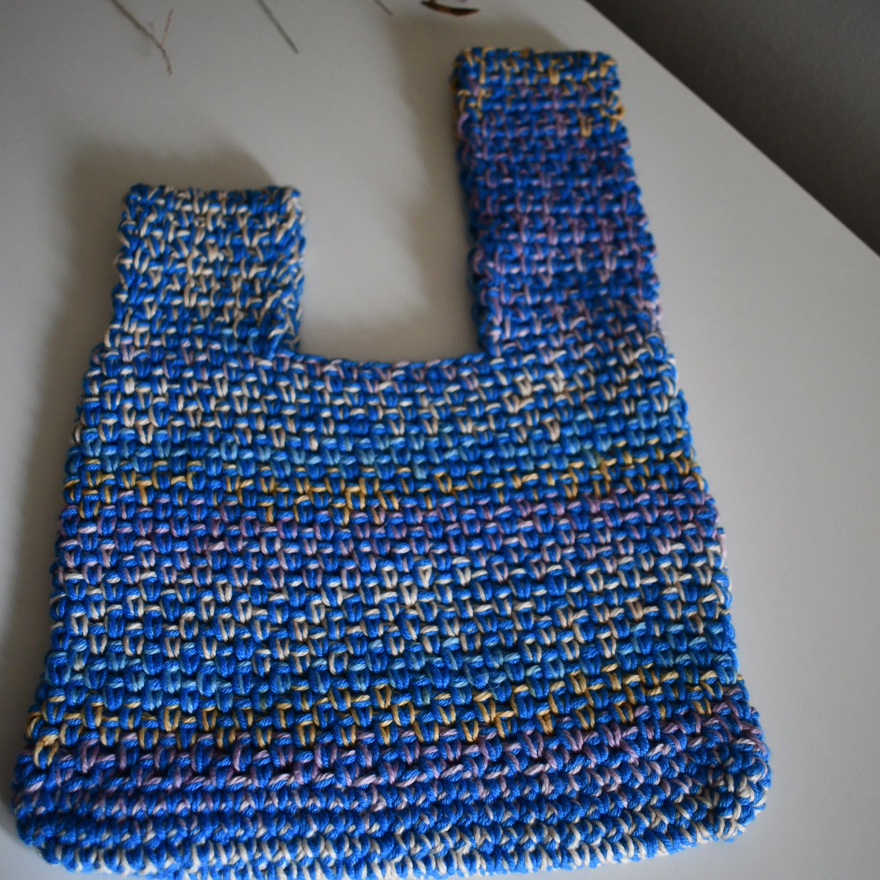Japanese Knot Bag - Unique Crochet Bag Purse Sea Blue