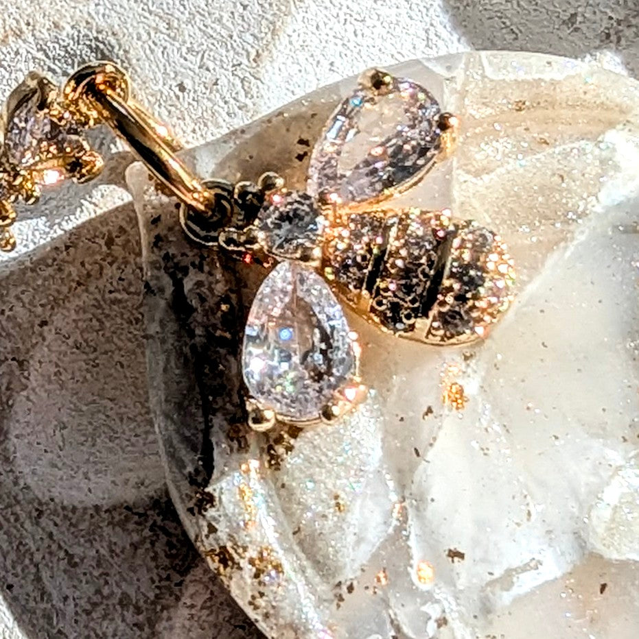Bees on Leaves Gold Accented Earrings. Free shipping