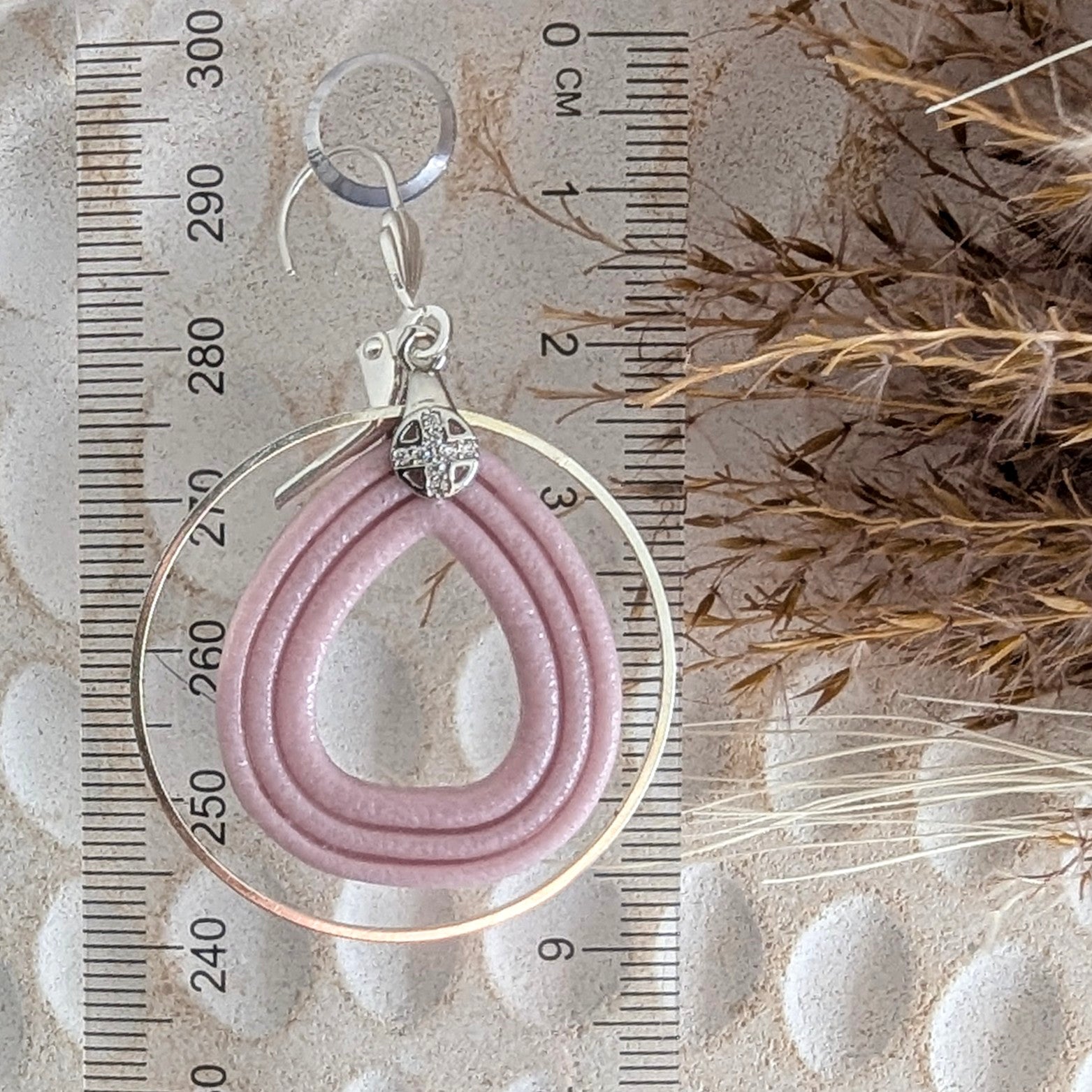 Pastel Pink and Silver Accented Earrings. Free shipping.