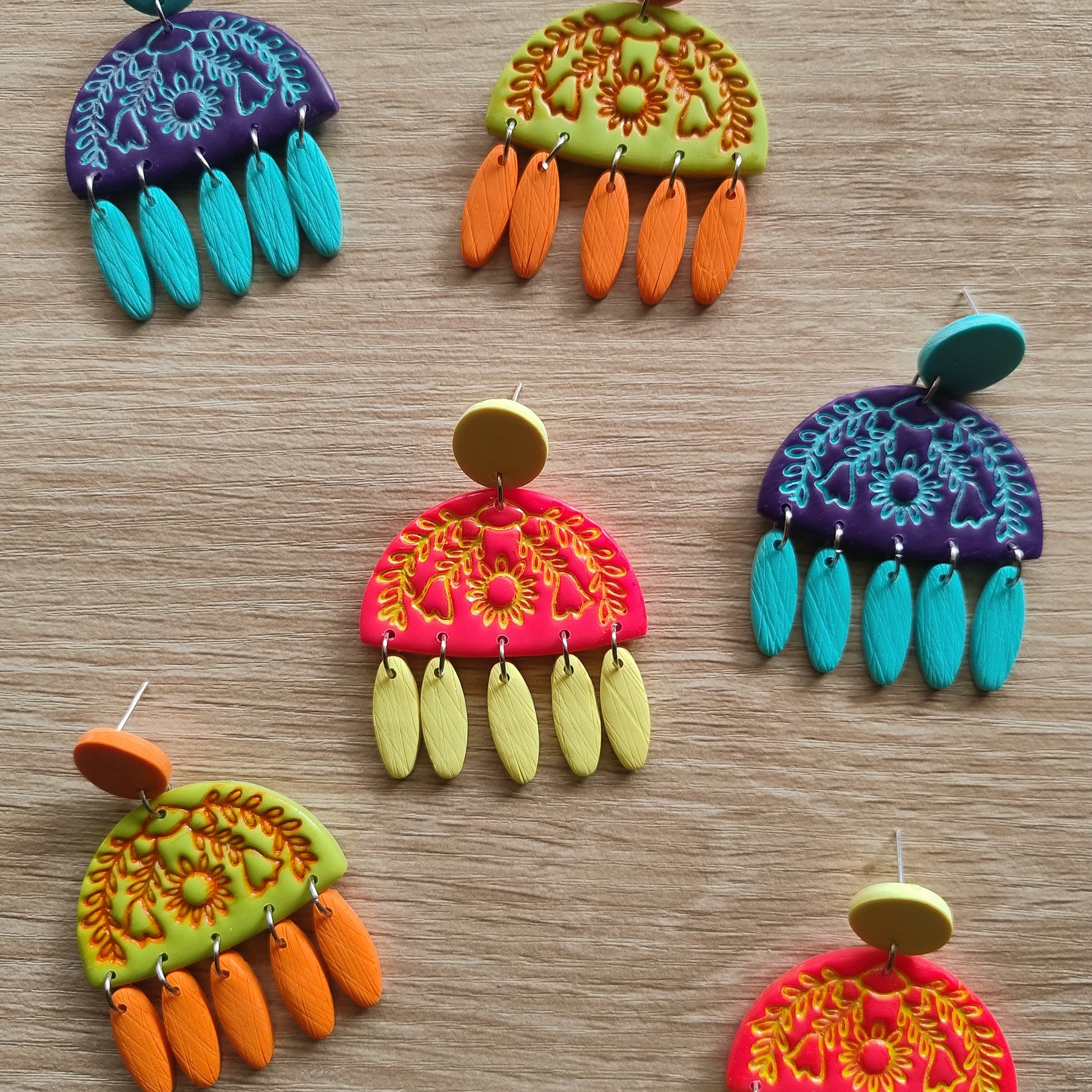 Bright Folk Statement Earrings