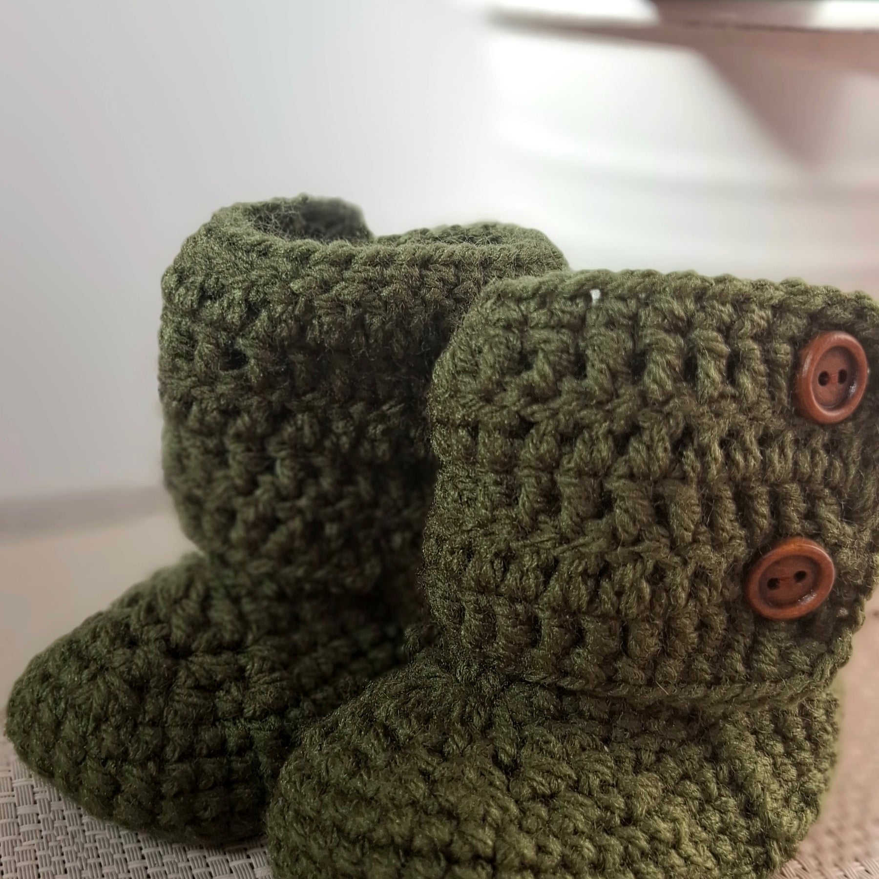 Olive green little boots