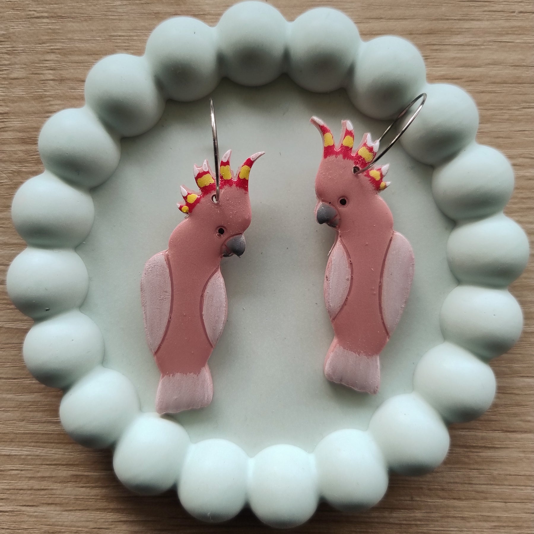 Crested Cockatoo Dangle Earrings