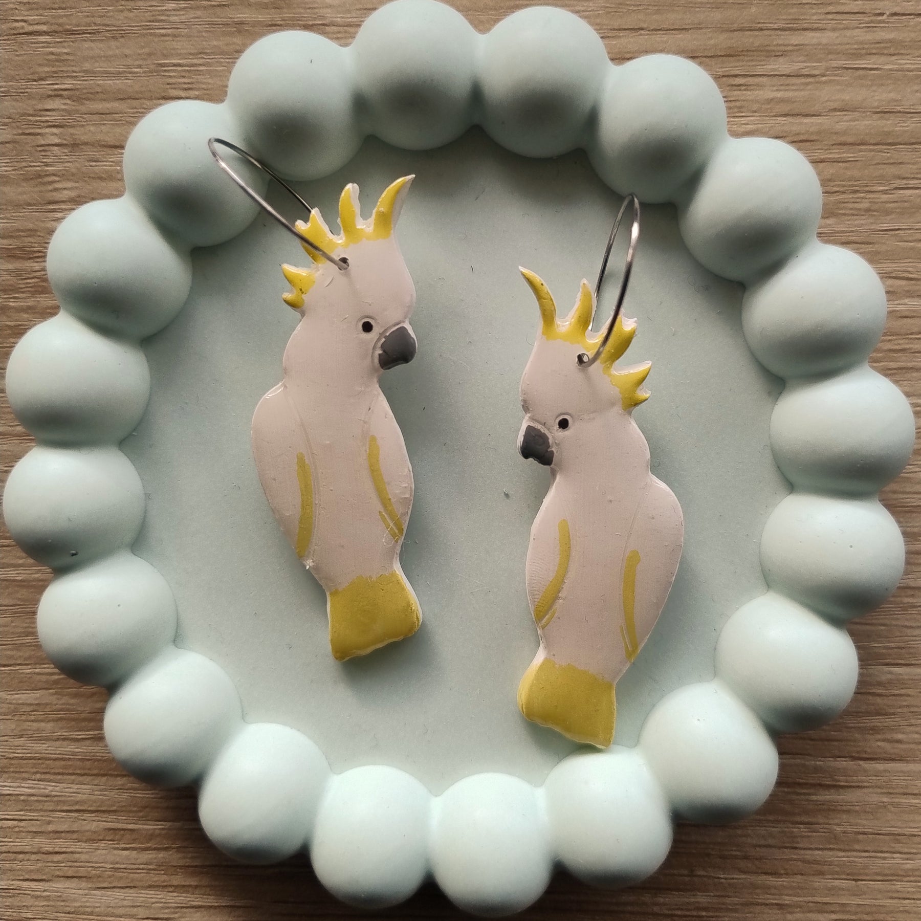 Crested Cockatoo Dangle Earrings