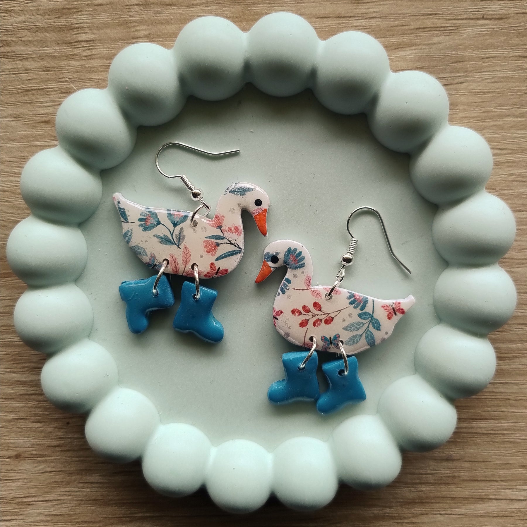 Chickens or Ducks in Boots Earrings