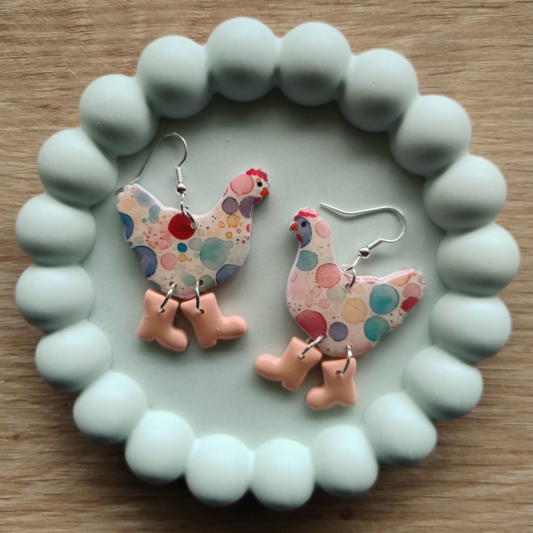 Chickens or Ducks in Boots Earrings