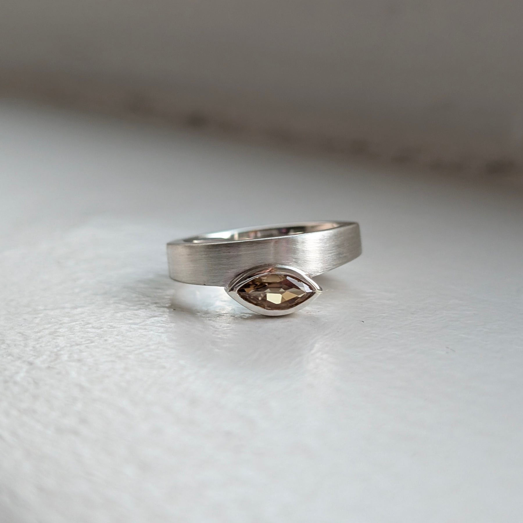 handmade geometric marquise Australian zircon ring | Wedding Ring | Engagement ring