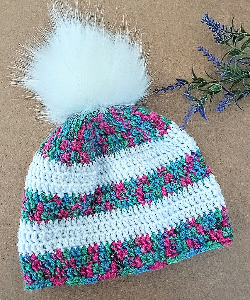 'Fuzzy' Toddler Beanies with Faux Fur Pompoms