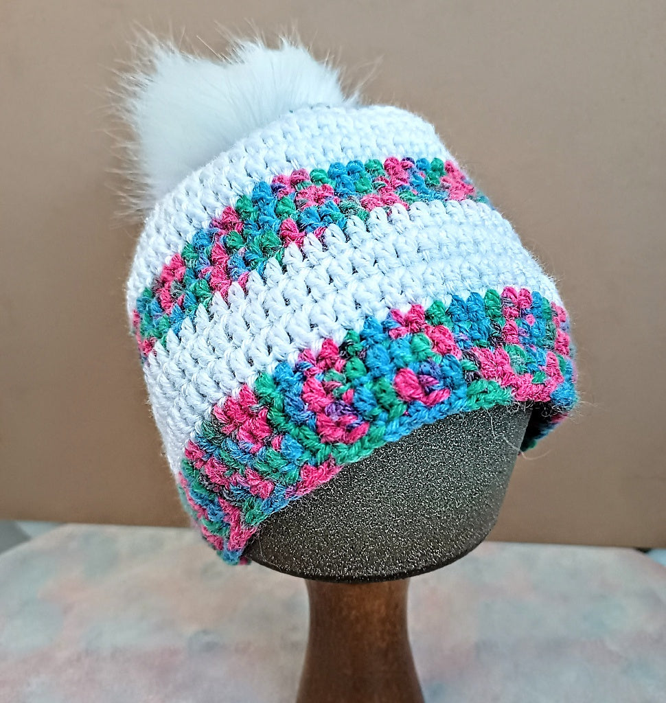 'Fuzzy' Toddler Beanies with Faux Fur Pompoms