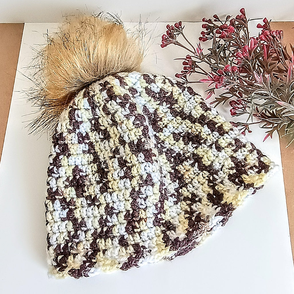 'Fuzzy' Toddler Beanies with Faux Fur Pompoms