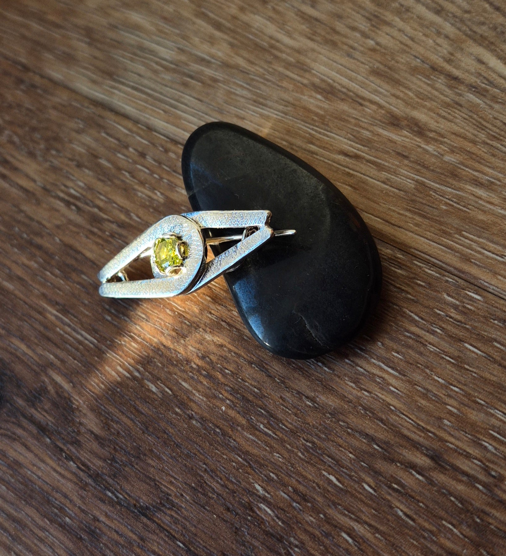 Sterling Silver Peridot Brooch