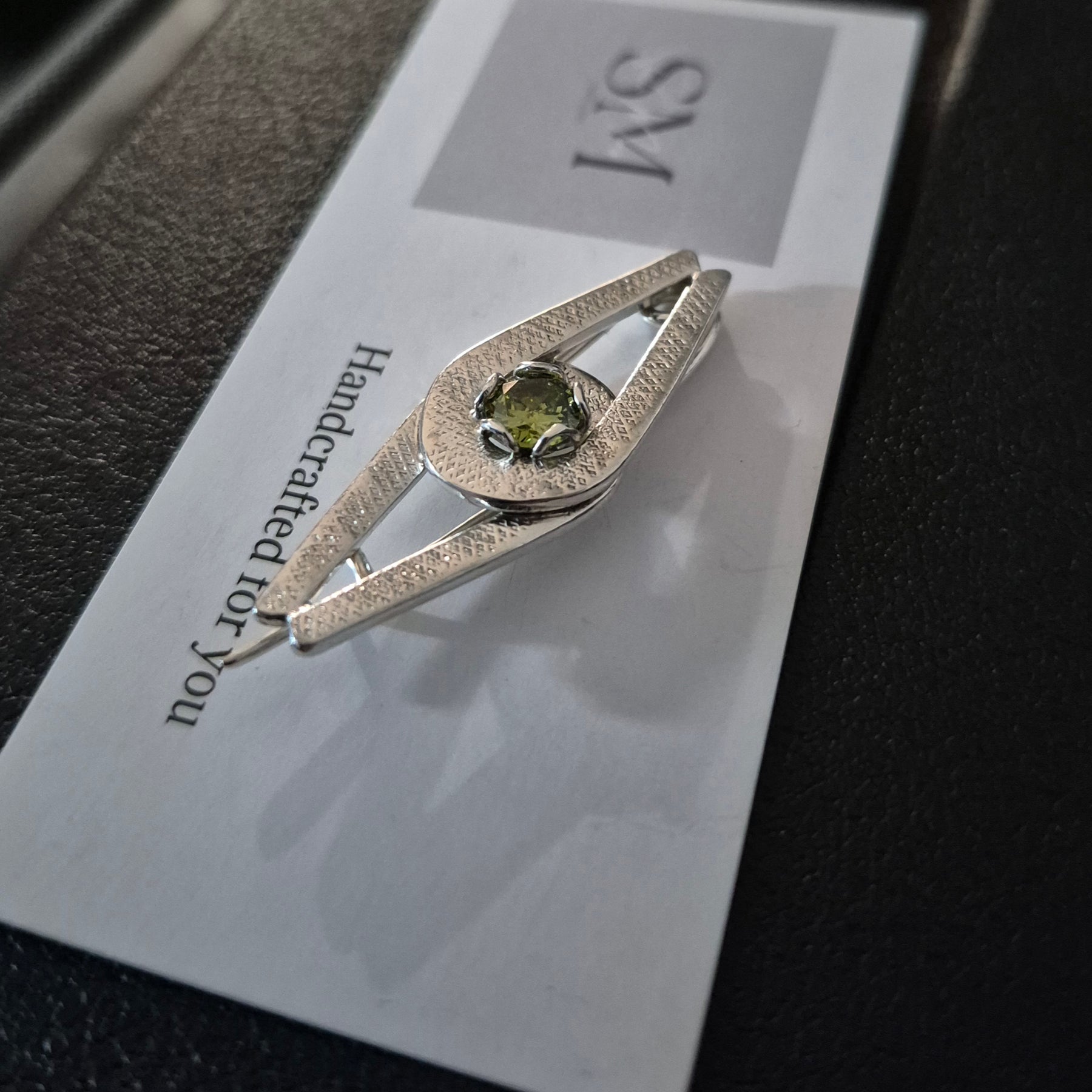 Sterling Silver Peridot Brooch