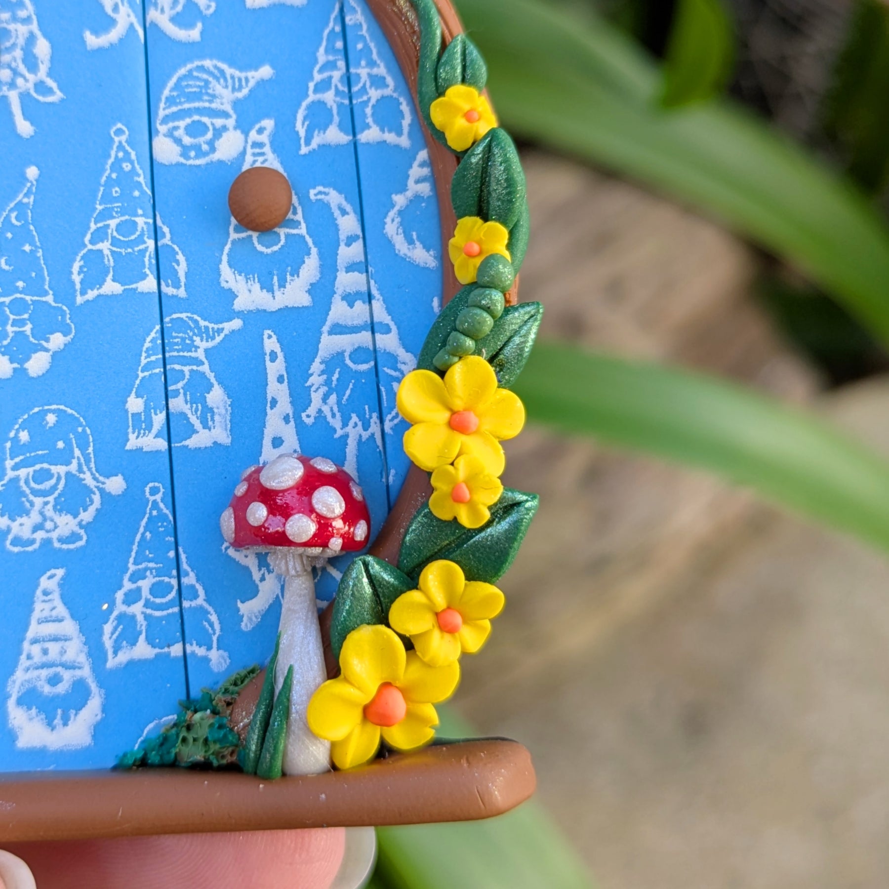 Cute Red Hat Gnome Fairy door