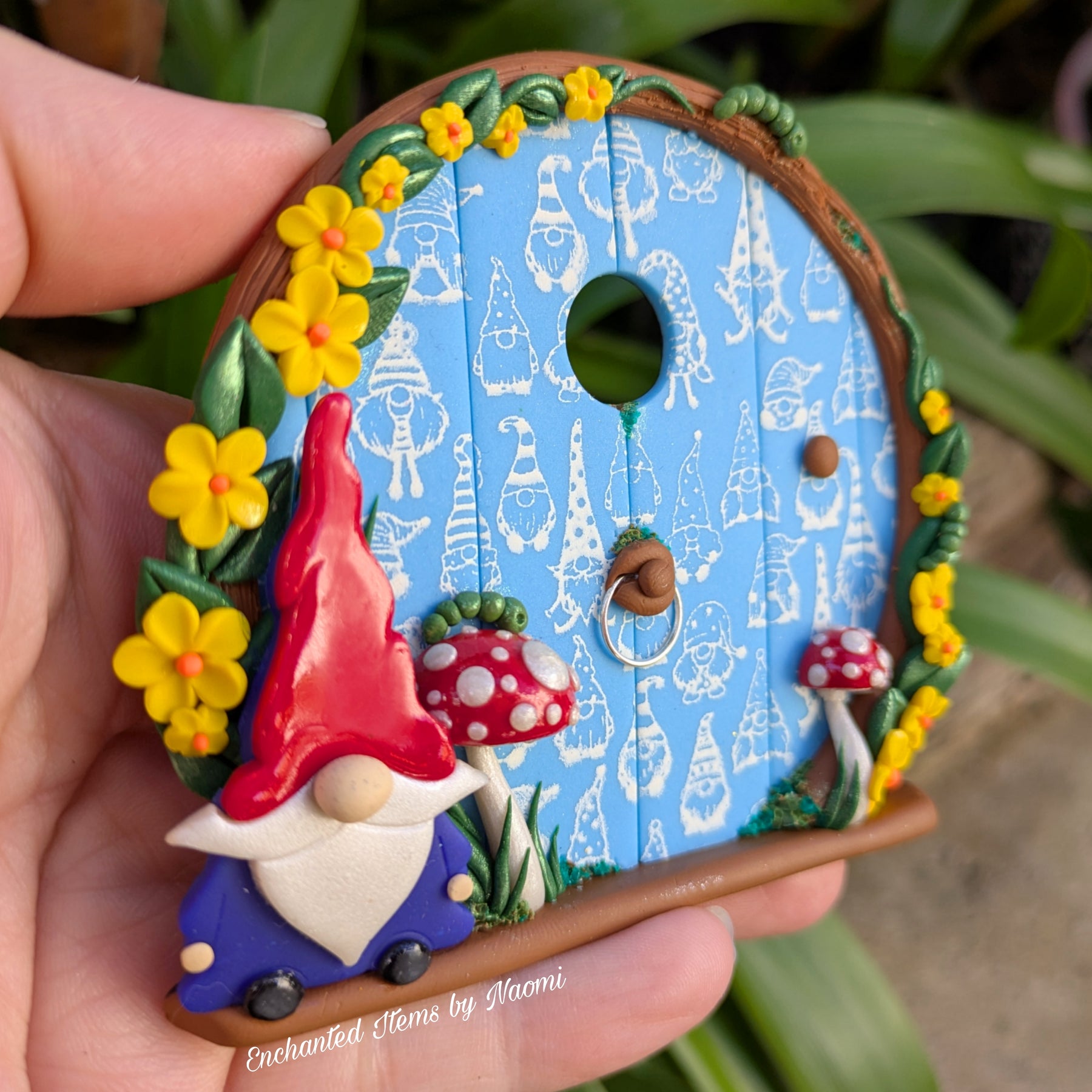 Cute Red Hat Gnome Fairy door
