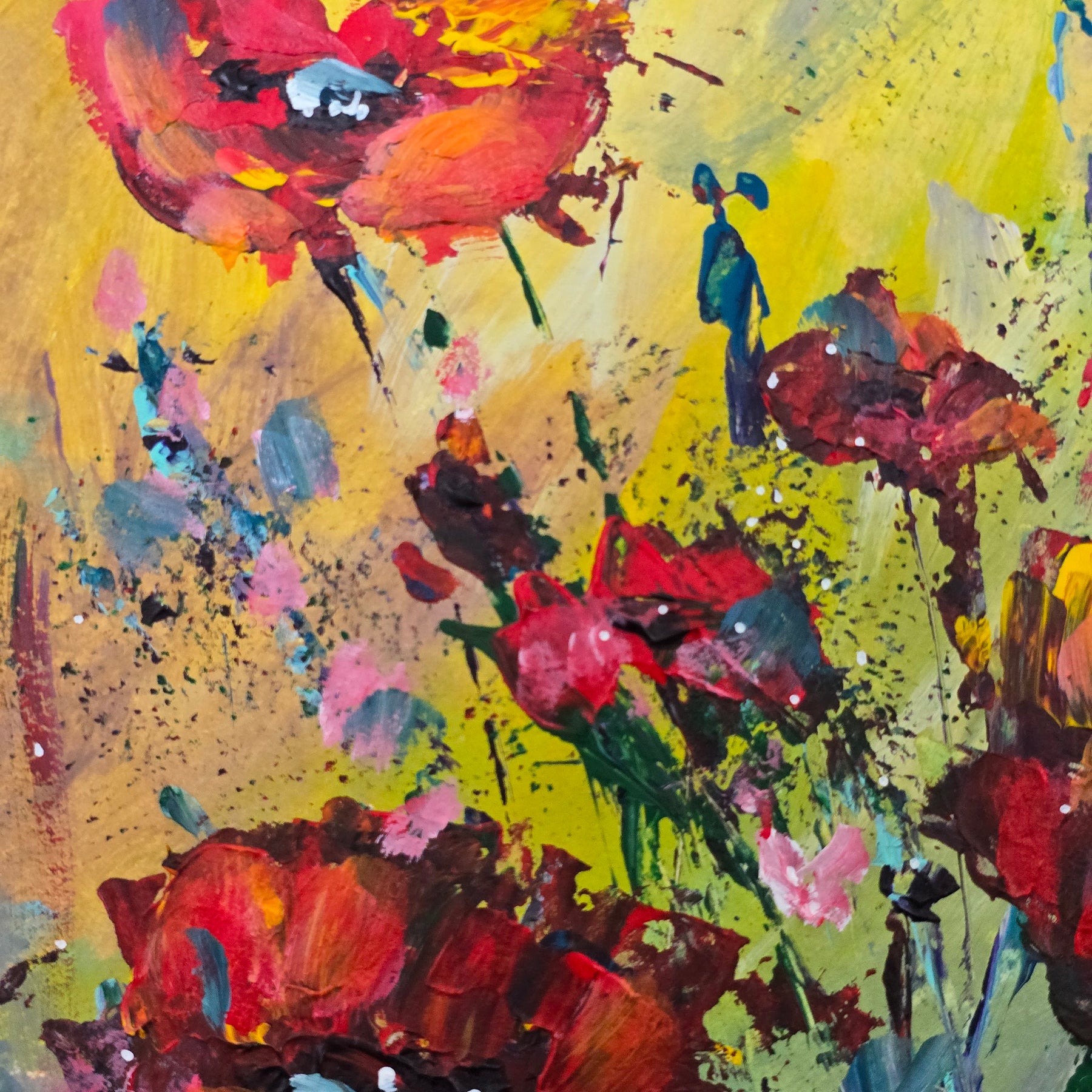 August Birthday - 'Poppies' Original Artwork on Watercolour Paper 21 x 29.7cm