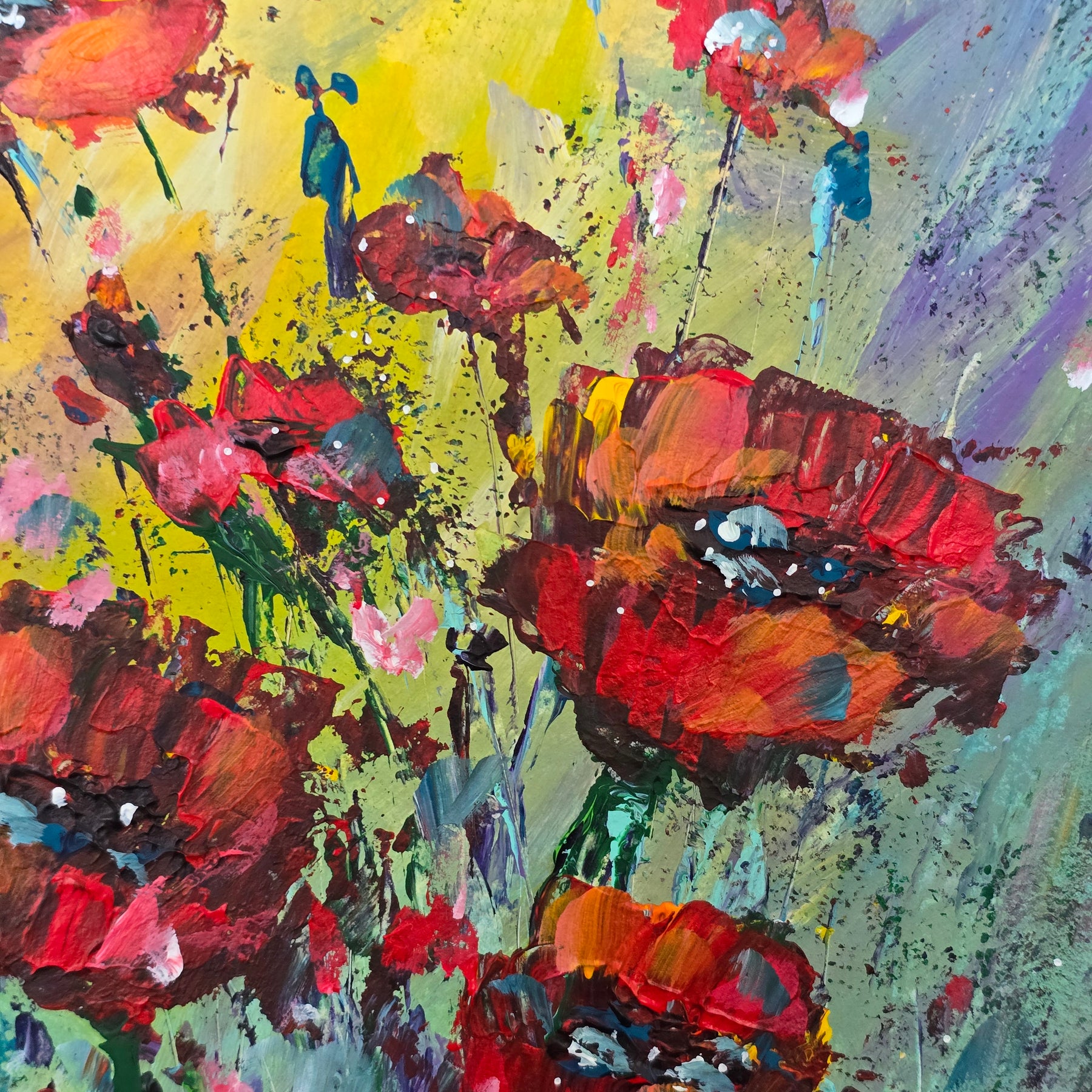 August Birthday - 'Poppies' Original Artwork on Watercolour Paper 21 x 29.7cm