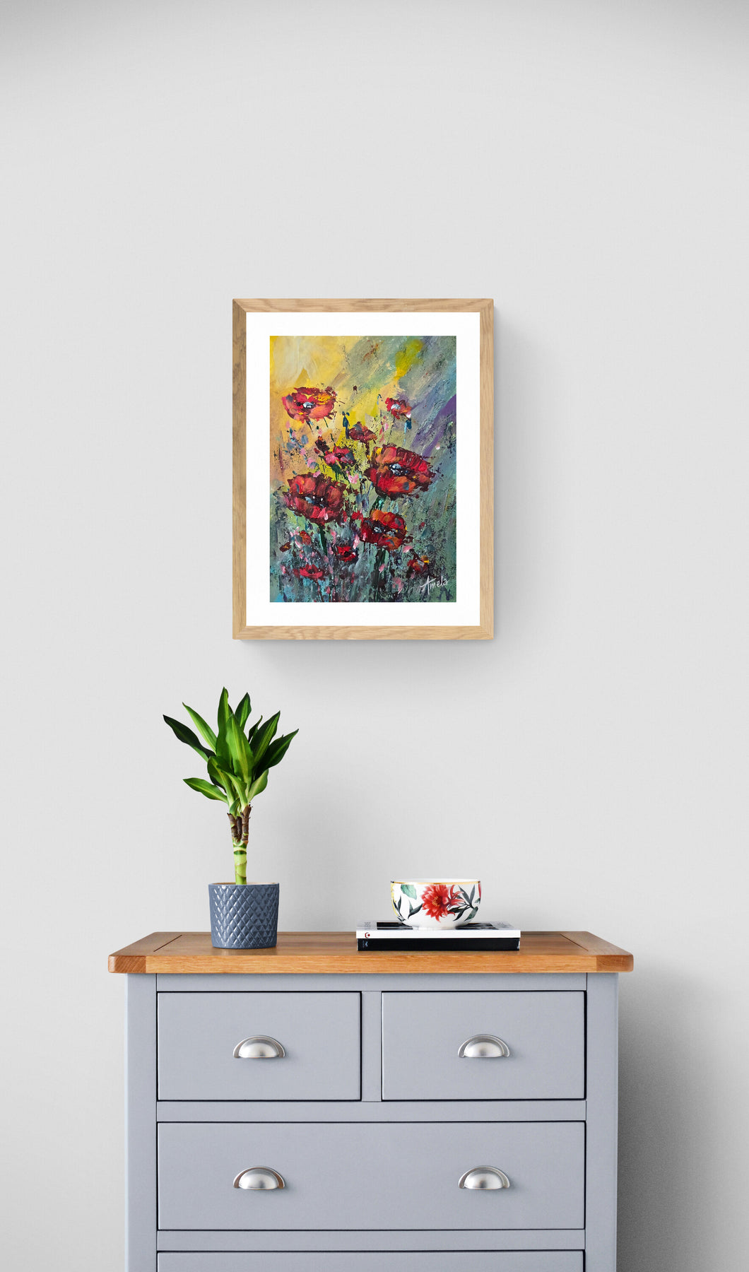 August Birthday - 'Poppies' Original Artwork on Watercolour Paper 21 x 29.7cm