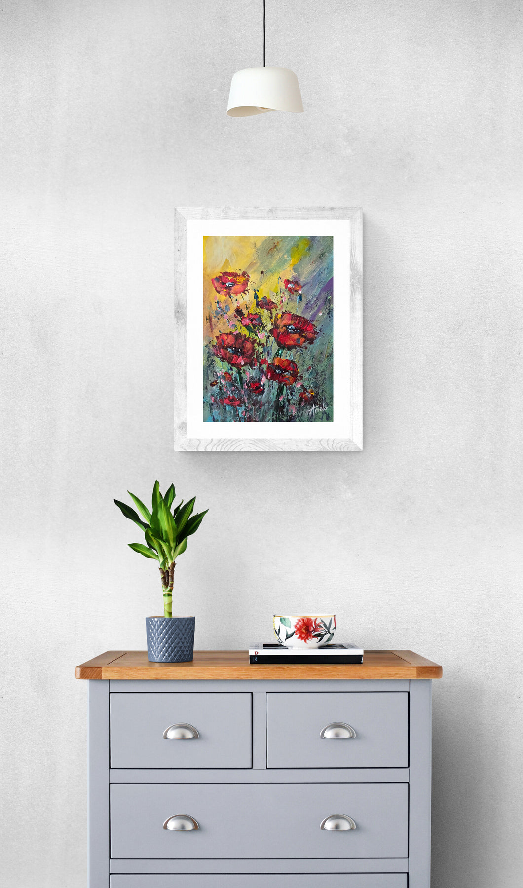 August Birthday - 'Poppies' Original Artwork on Watercolour Paper 21 x 29.7cm