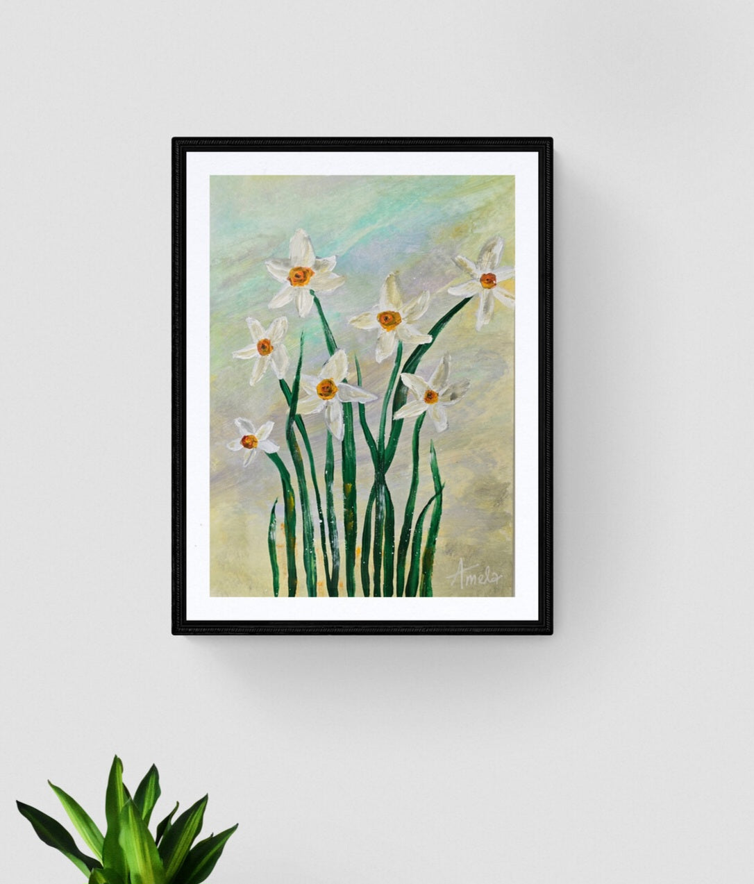 December Birthday - 'Narcissus' Original Artwork on Watercolour Paper 21 x 29.7cm