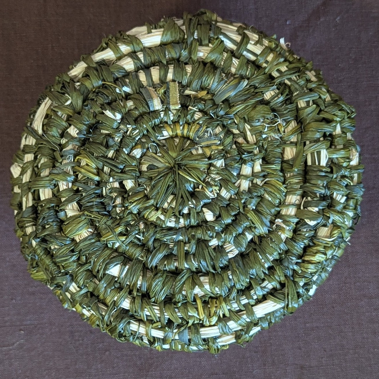 Green Kelp Woven Raffia Basket