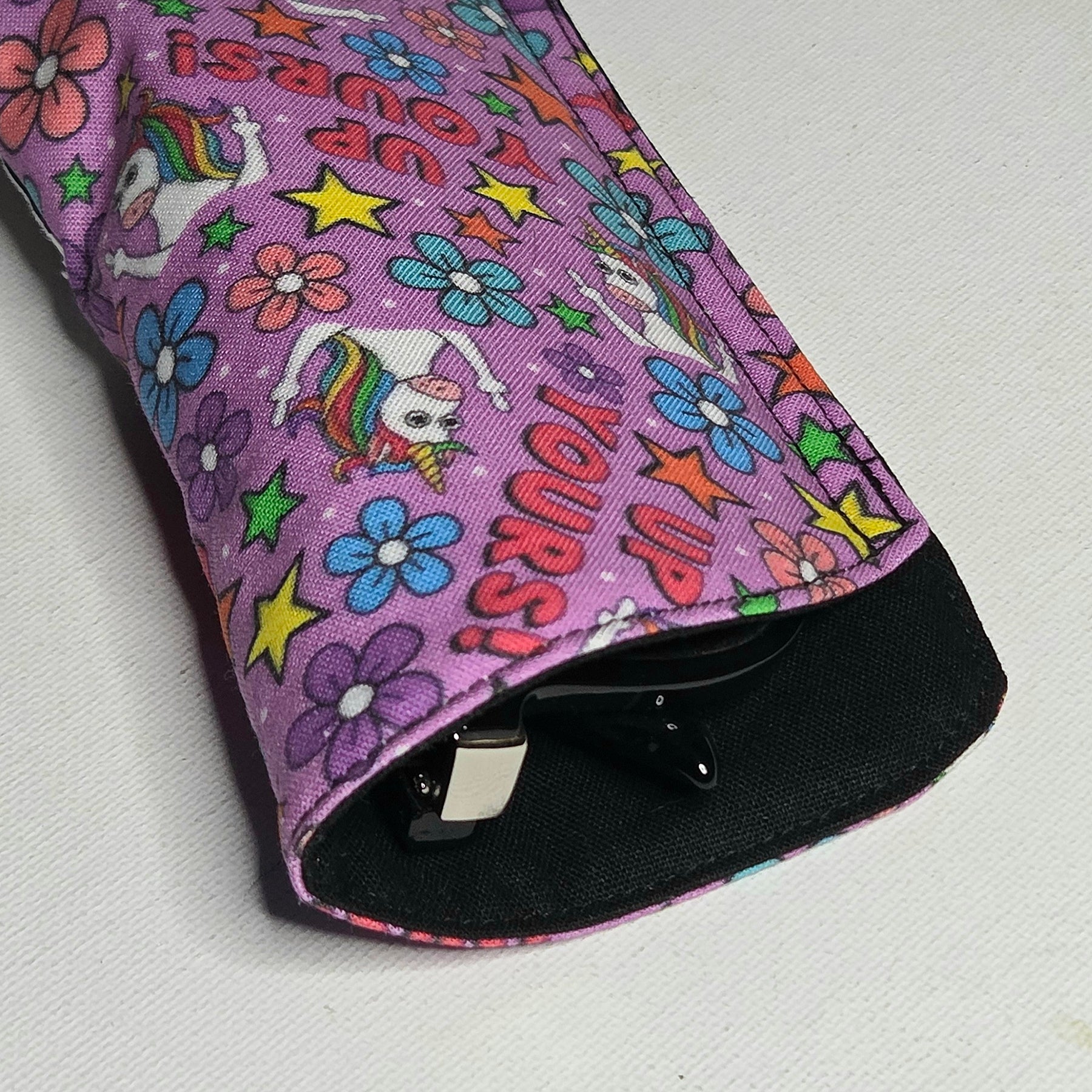 Sunglasses Sleeve with Unicorn and wording Up Yours