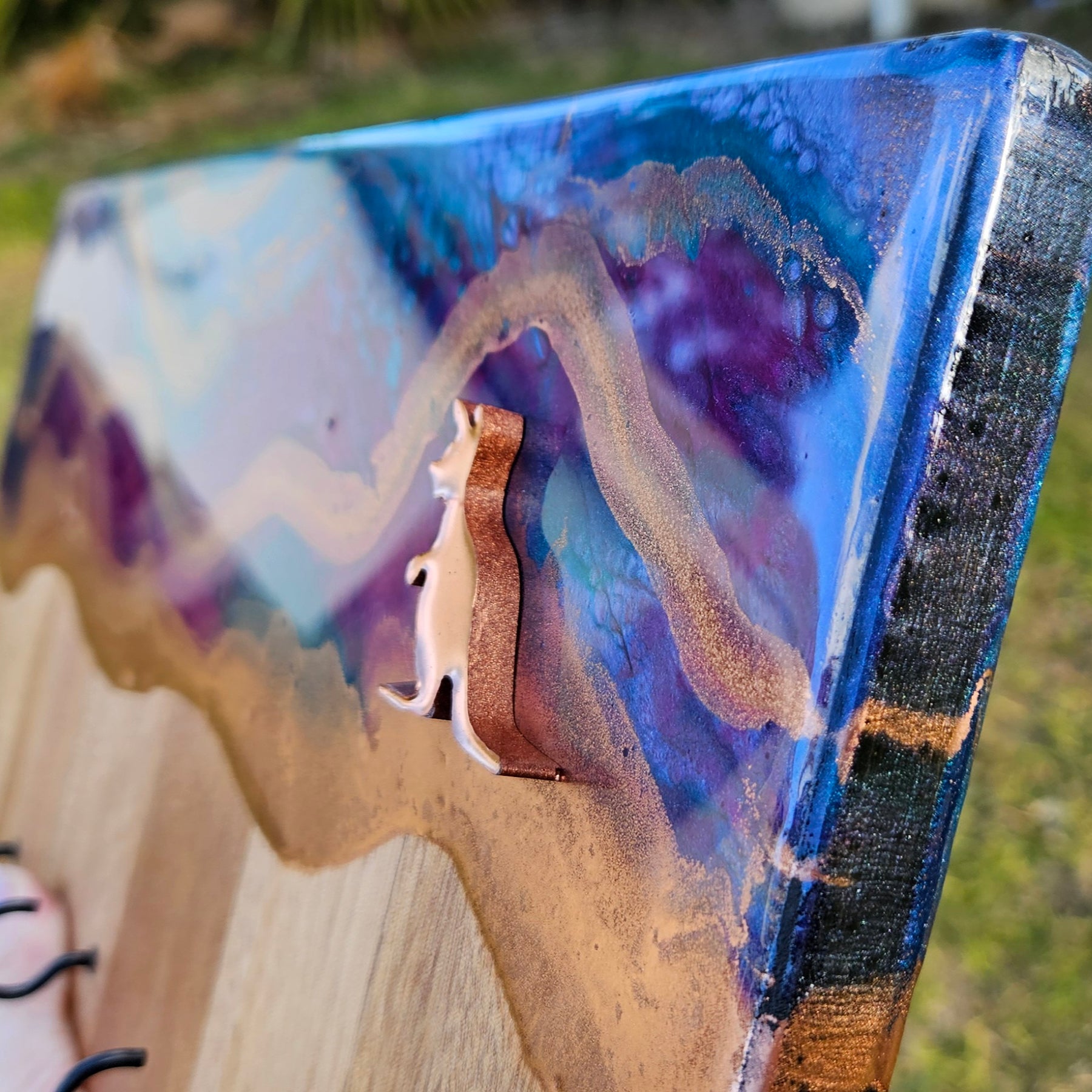 Resin and timber key rack - handmade in Yarrawonga Vic