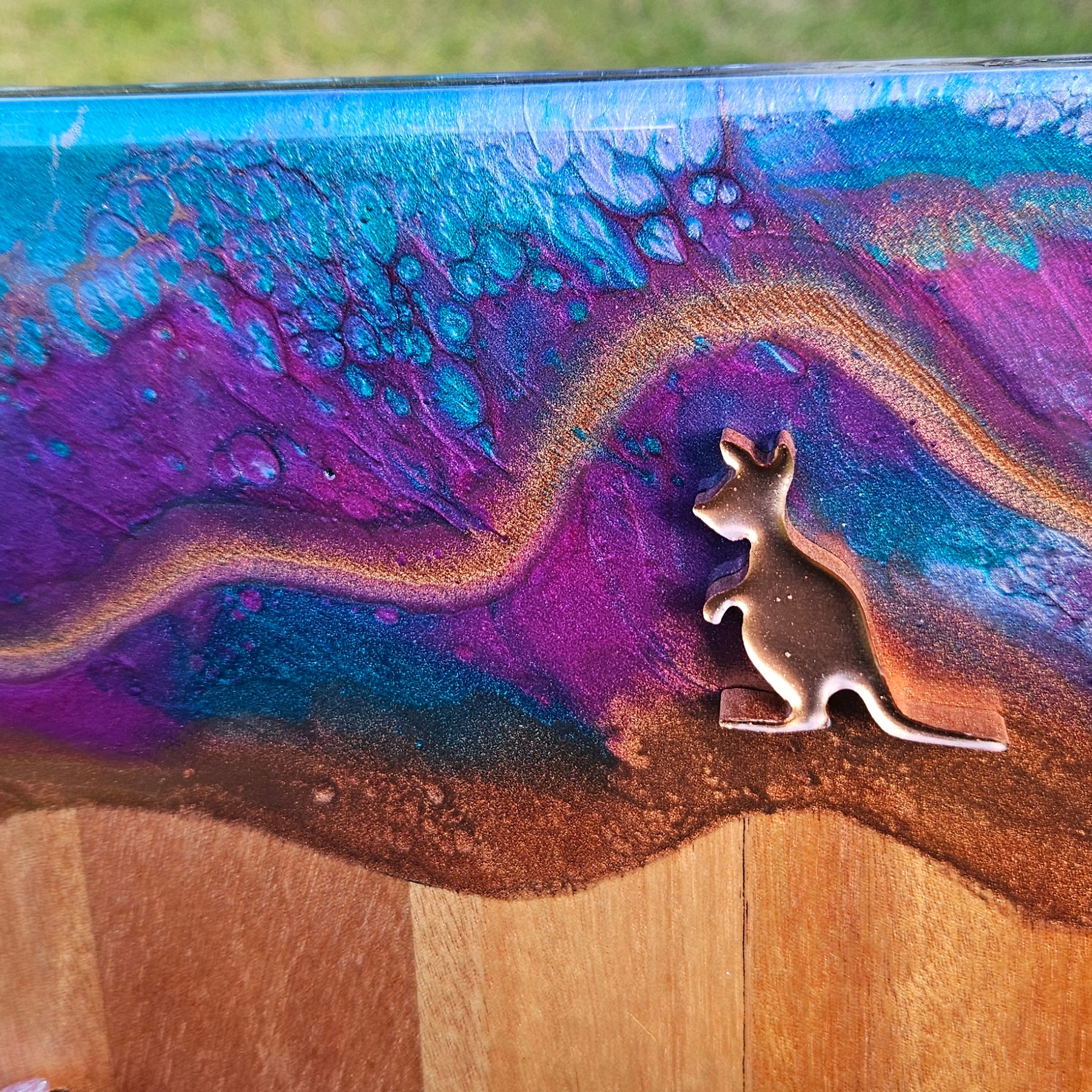 Resin and timber key rack - handmade in Yarrawonga Vic