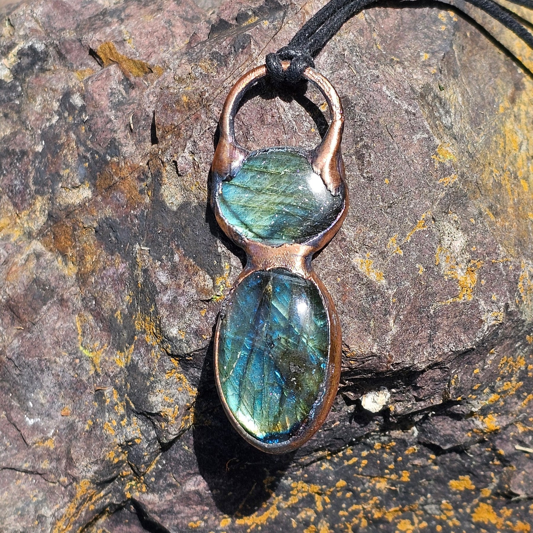 Labradorite Copper Electroformed Pendant