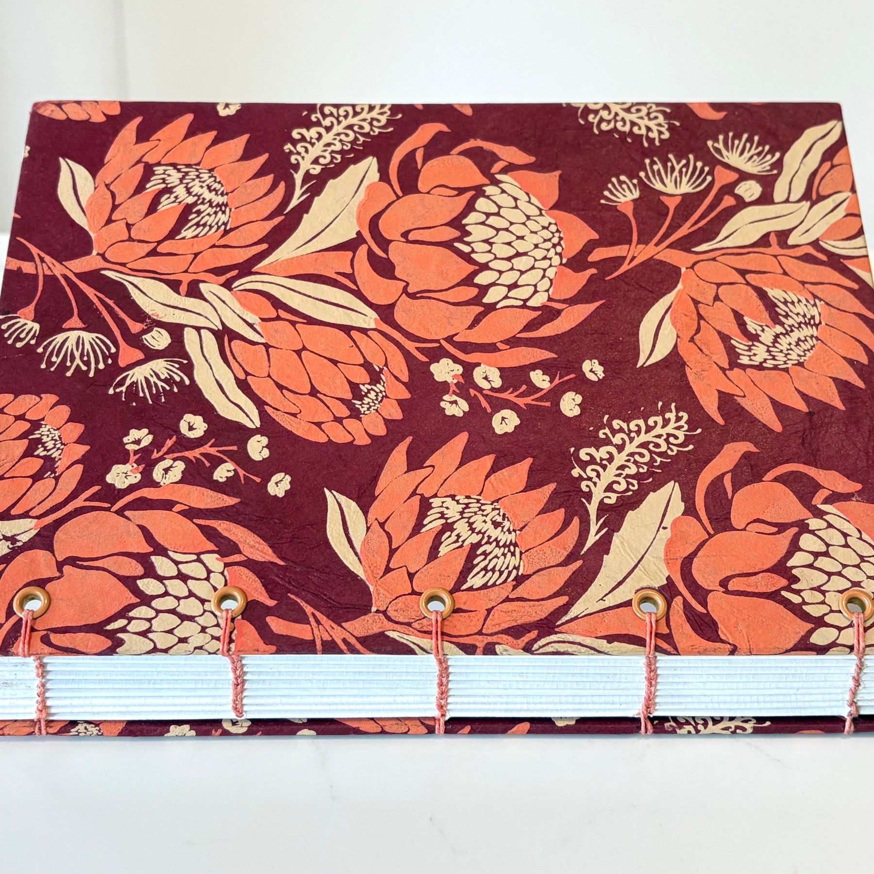 Handmade Coptic Stitch Journal, Lay Flat Design