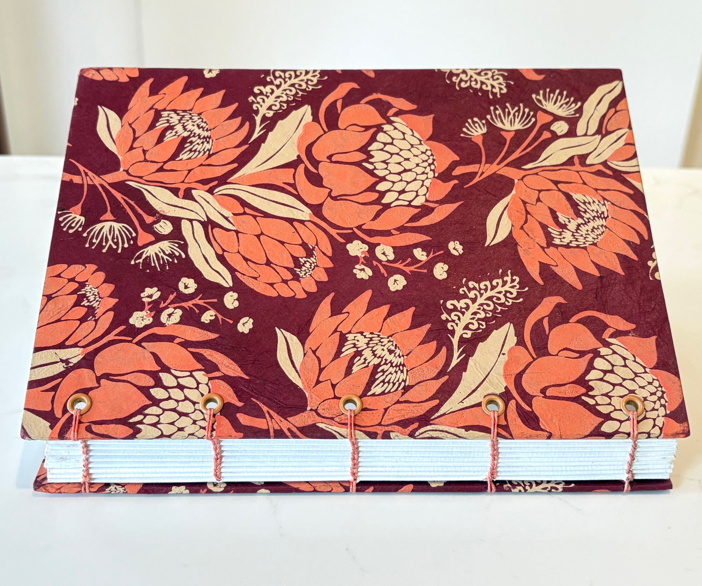 Handmade Coptic Stitch Journal, Lay Flat Design