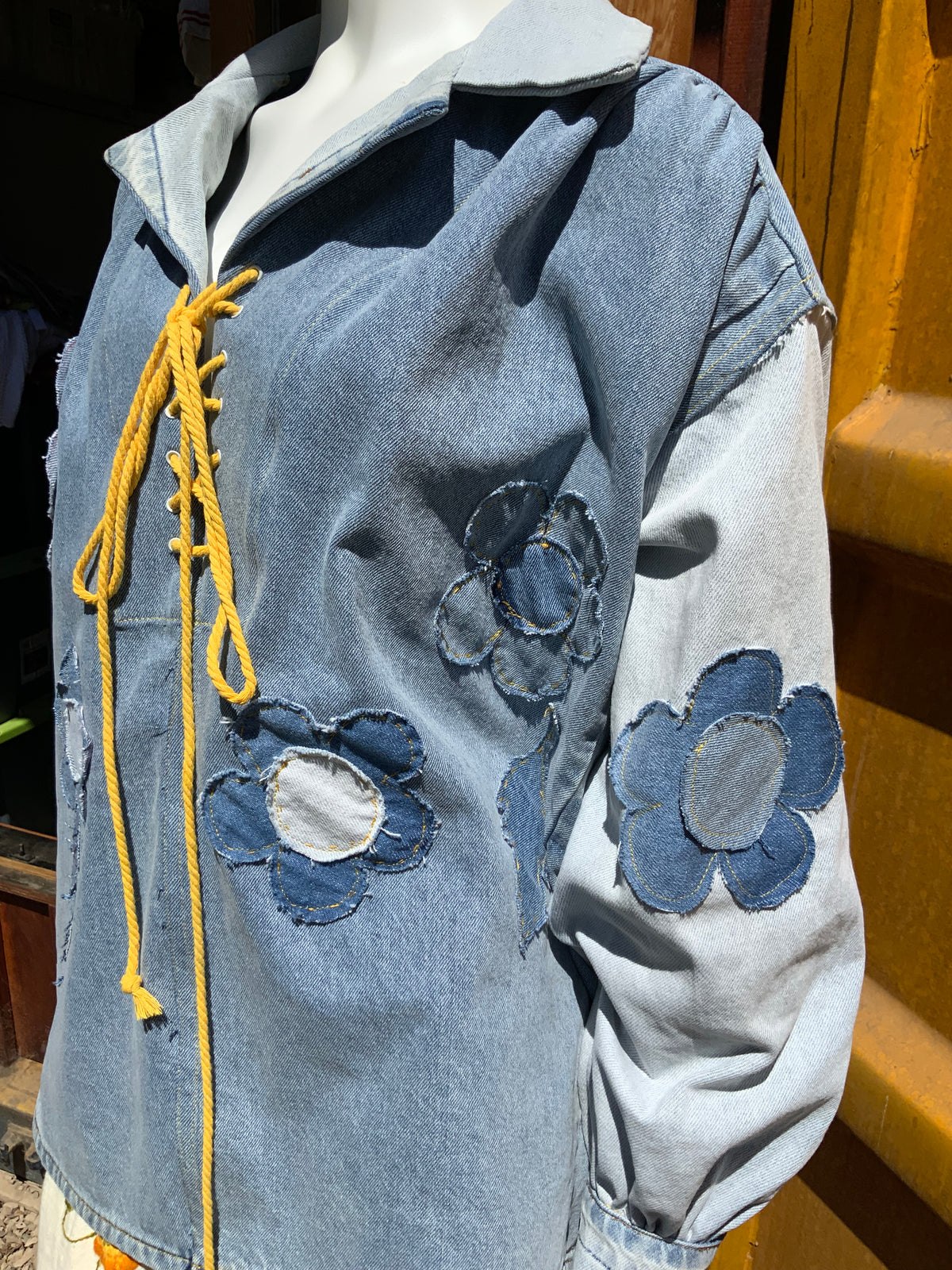 "Daisy Dreaming" Upcycled Denim Blouse
