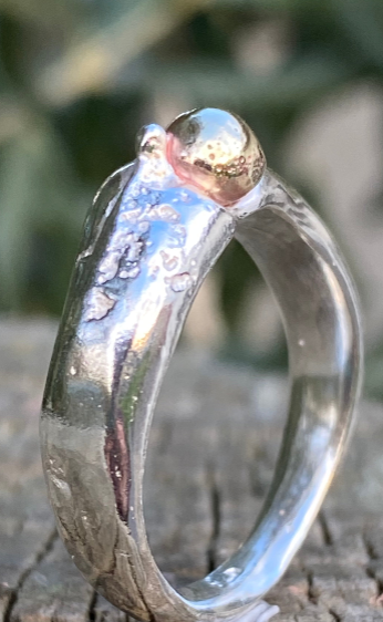 Sterling Silver Brass Seed Ring | Size N | One of a Kind
