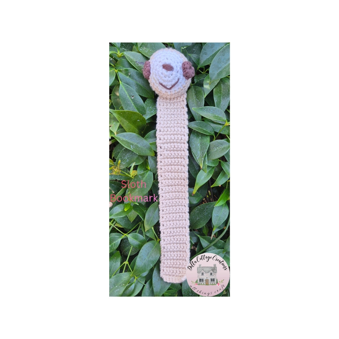 Quirky Hand Made Crocheted Pink Pig/Blue Worm/Brown Sloth Bookmark Ideal Gift