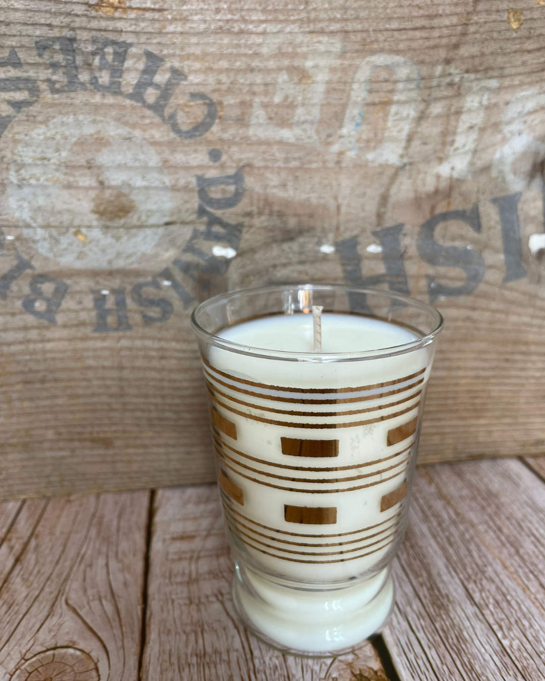 Rosemary + Mint I Natural Soy Candle in a Vintage Gold Tumbler