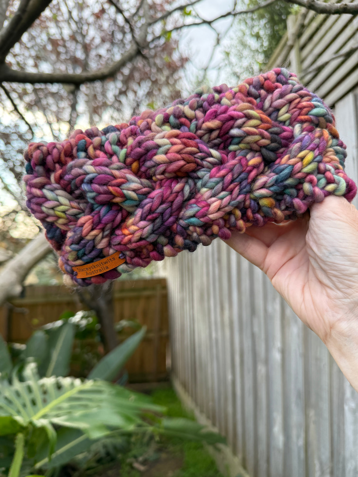 Hand Knitted Headband, Merino Soft Rainbow Headband