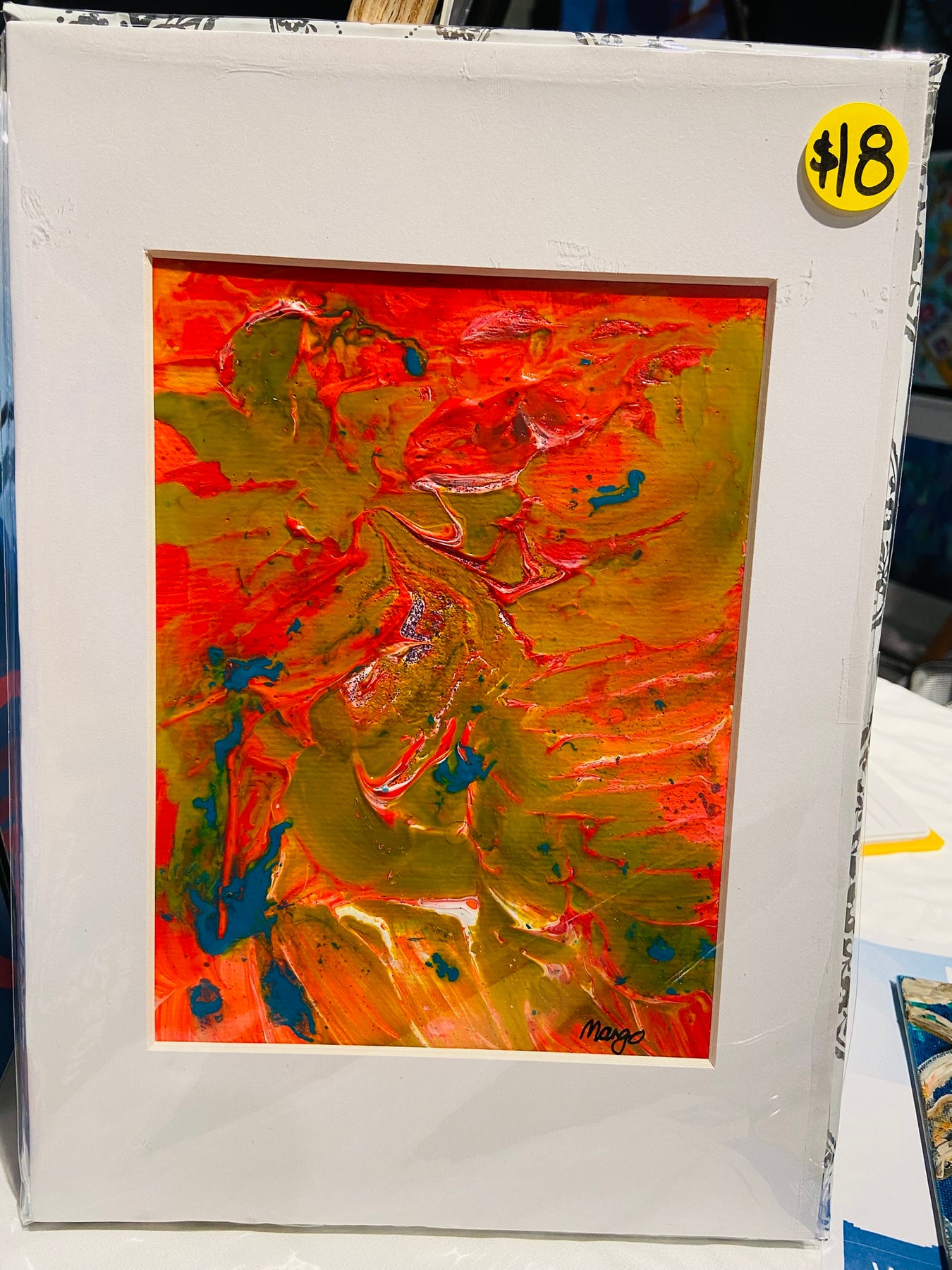 Pineapple Eclipse 2, A5 with white A4 frame picture mount, original painting