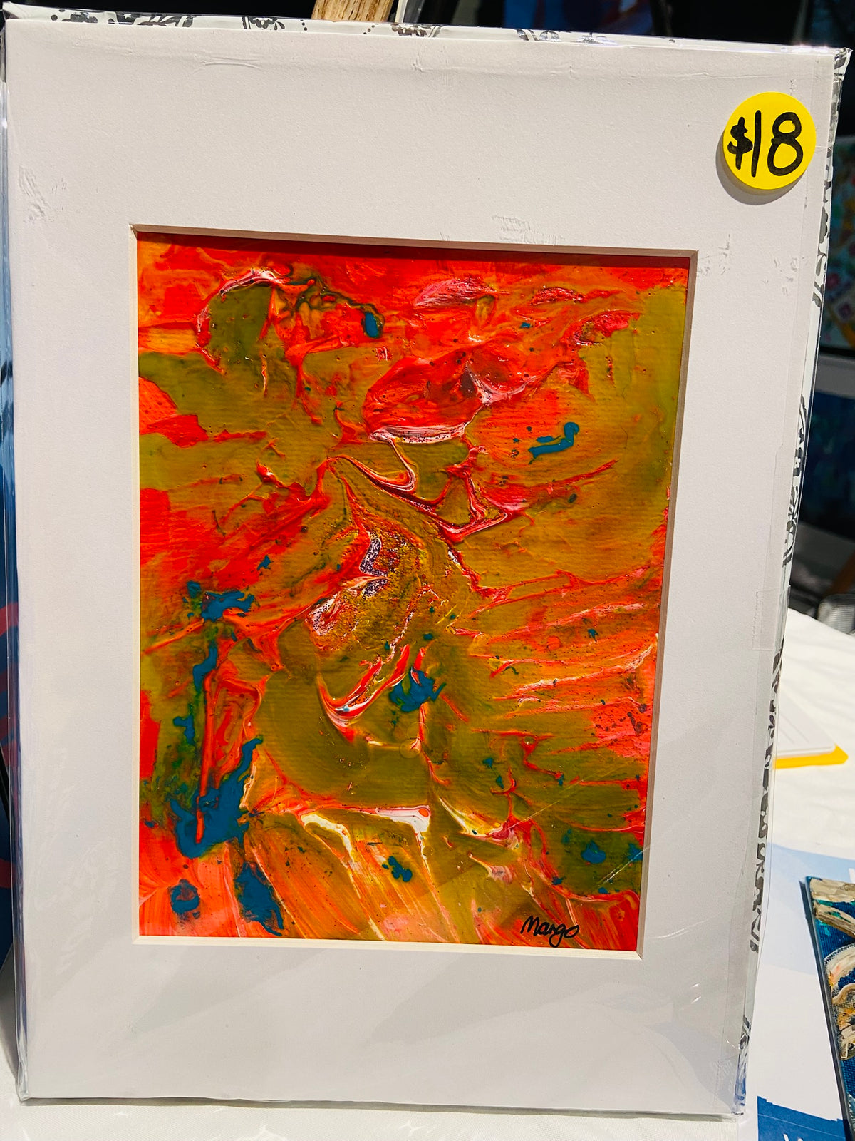 Pineapple Eclipse 2, A5 with white A4 frame picture mount, original painting