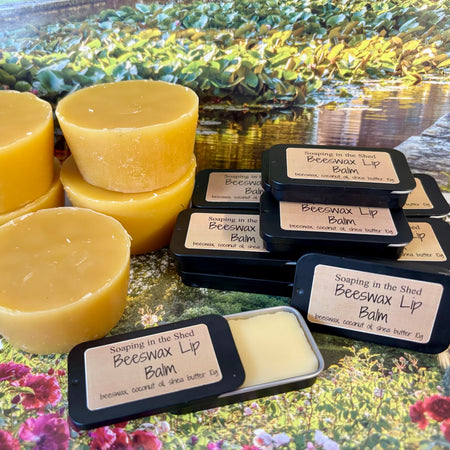 Pack of 6 Beeswax Lip Balms in sliding tin.