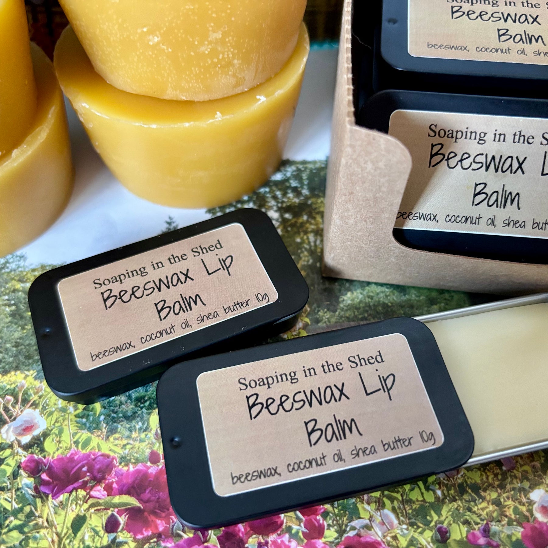 Pack of 6 Beeswax Lip Balms in sliding tin.