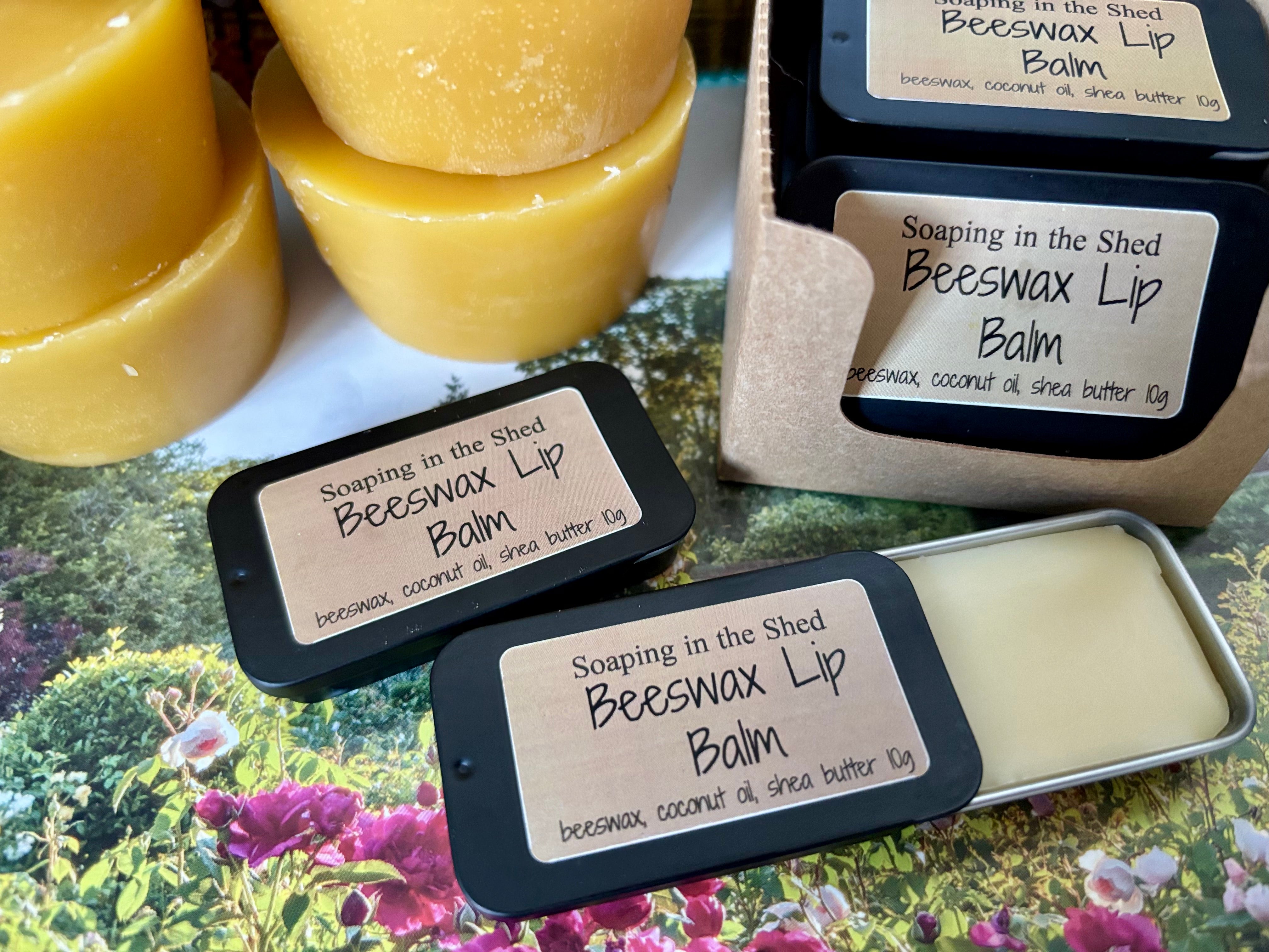 Pack of 6 Beeswax Lip Balms in sliding tin.