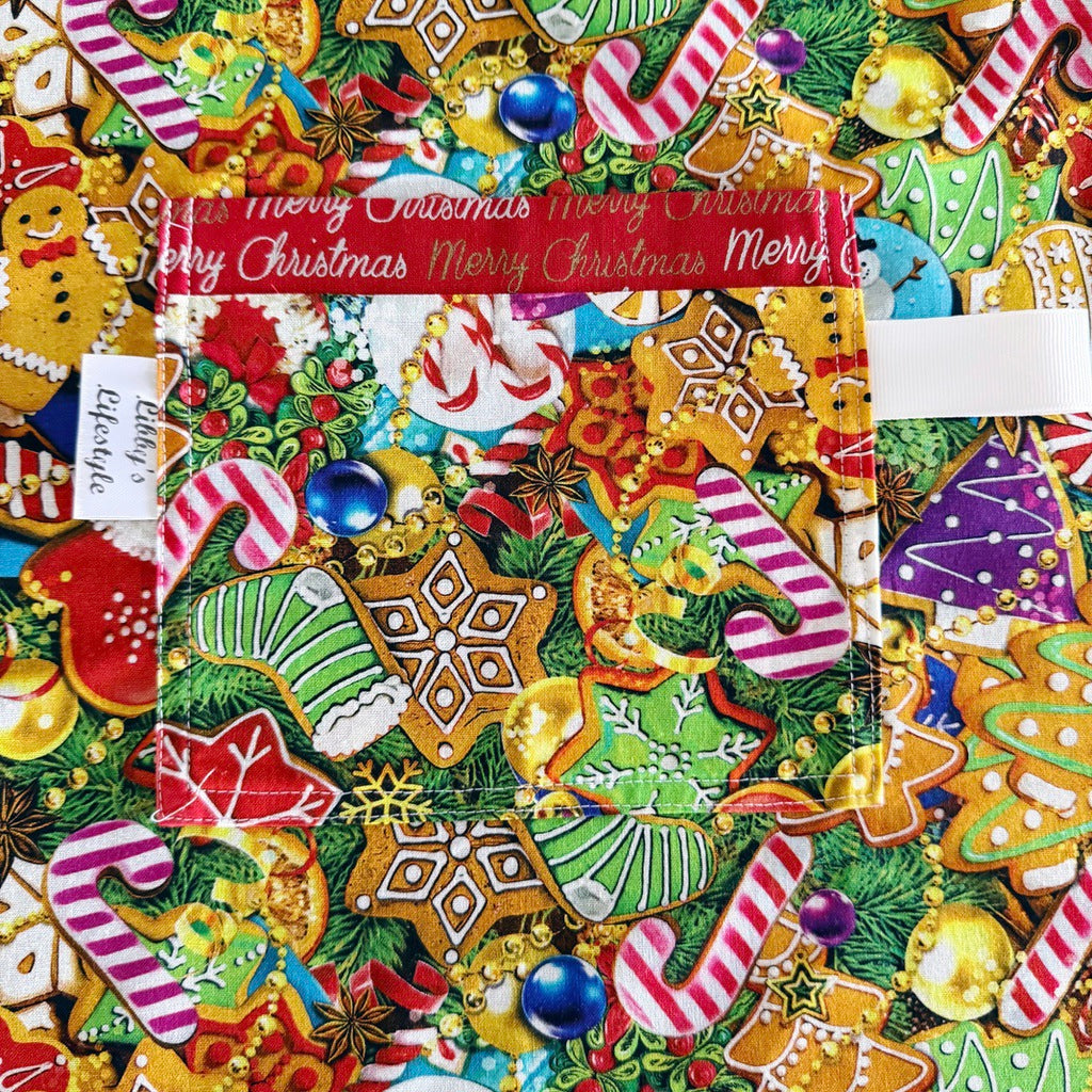Gingerbread cookies ladies' Christmas tie back apron.