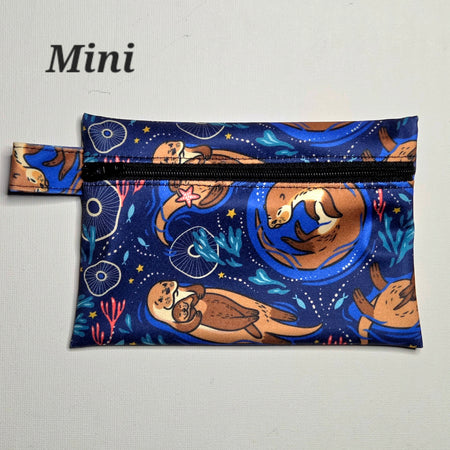 Mini Wet Bag, Cute otter fabric, 15cms x 10cms