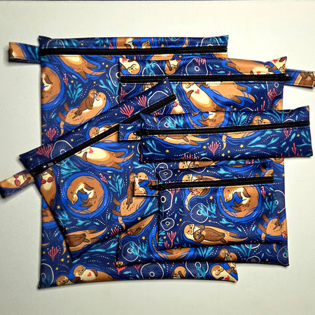 Wet Bags, Cute otter fabric, varous sizes