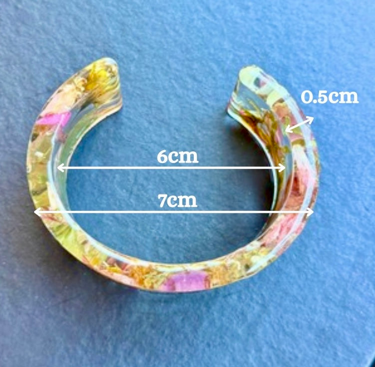 Handmade Pressed Flower Resin Bangle