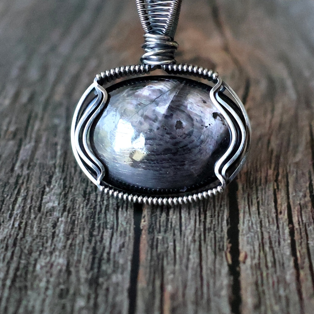 Sterling Silver Hypersthene Pendant ~ Talisman of Vision