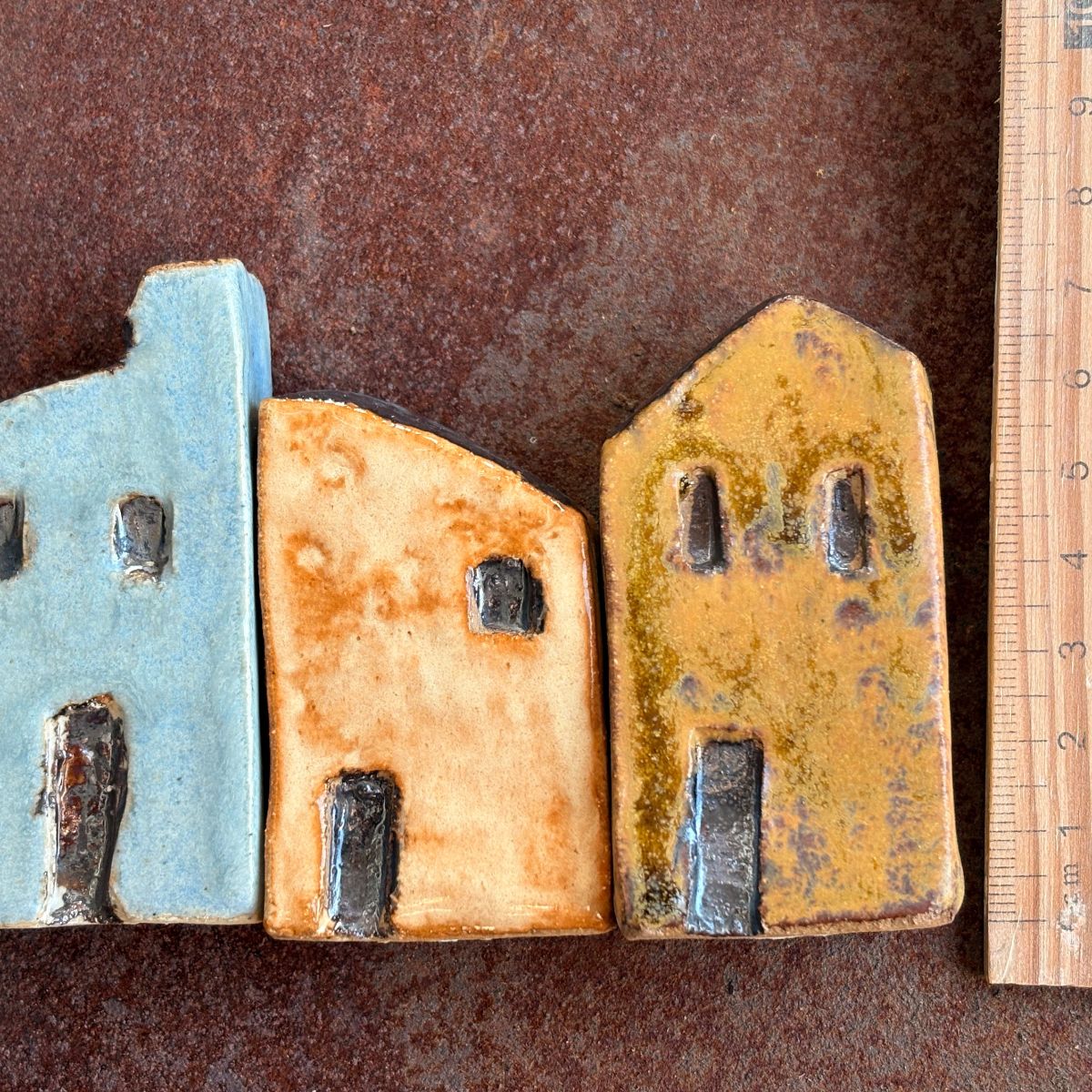 Mini Houses | Set of 3 | Rustic Village | Set #1 | Glazed Stoneware Clay