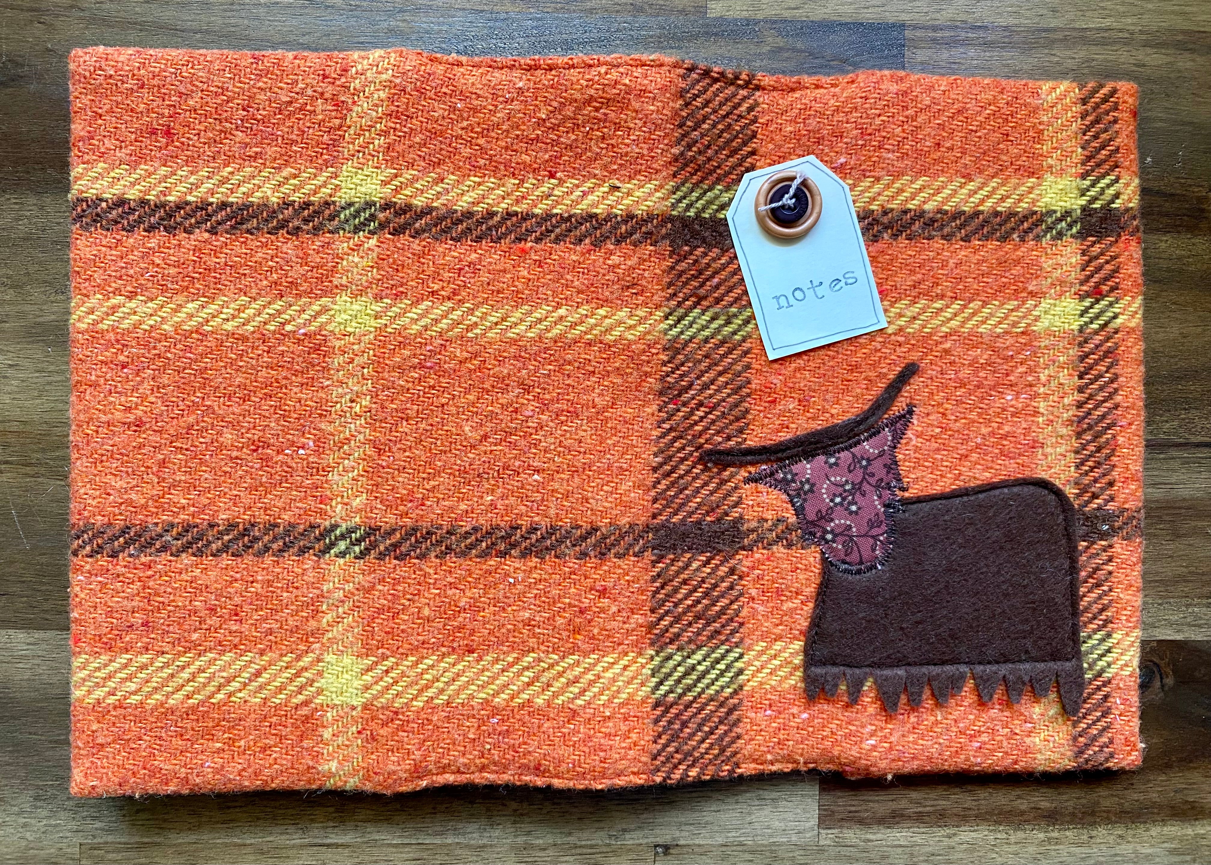 A5 Upcycled Notebook Highland Cow - Orange