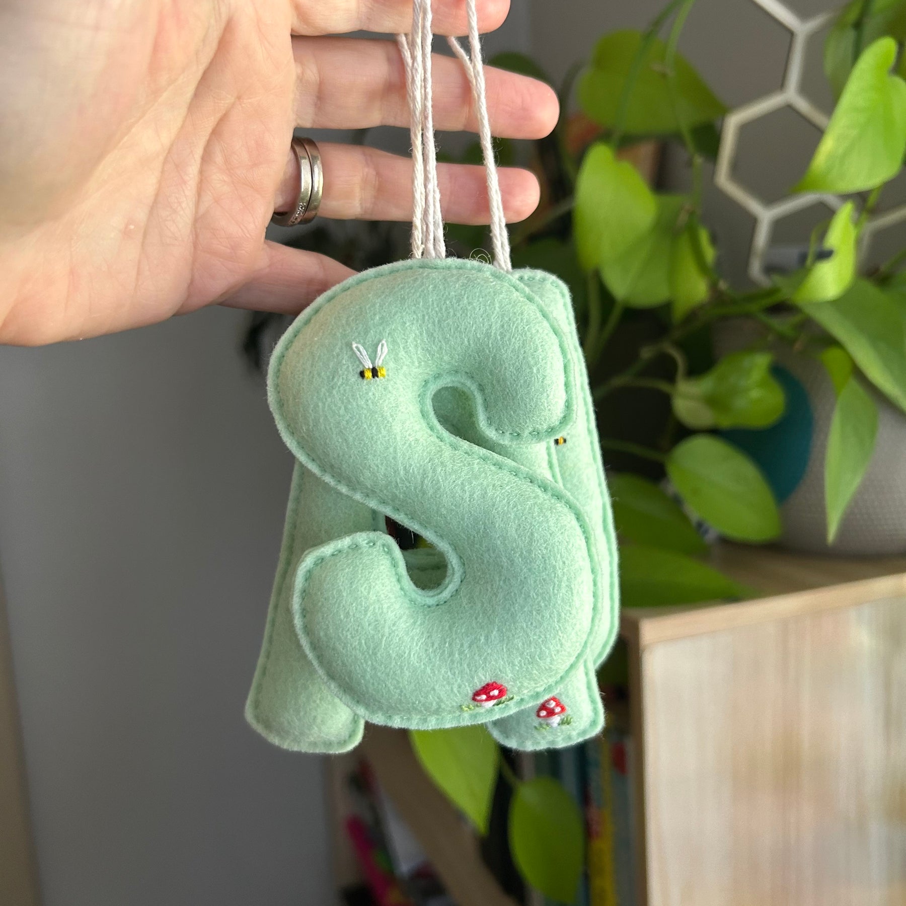 Embroidered Felt Alphabet Letters, initial, Heirloom Keepsake