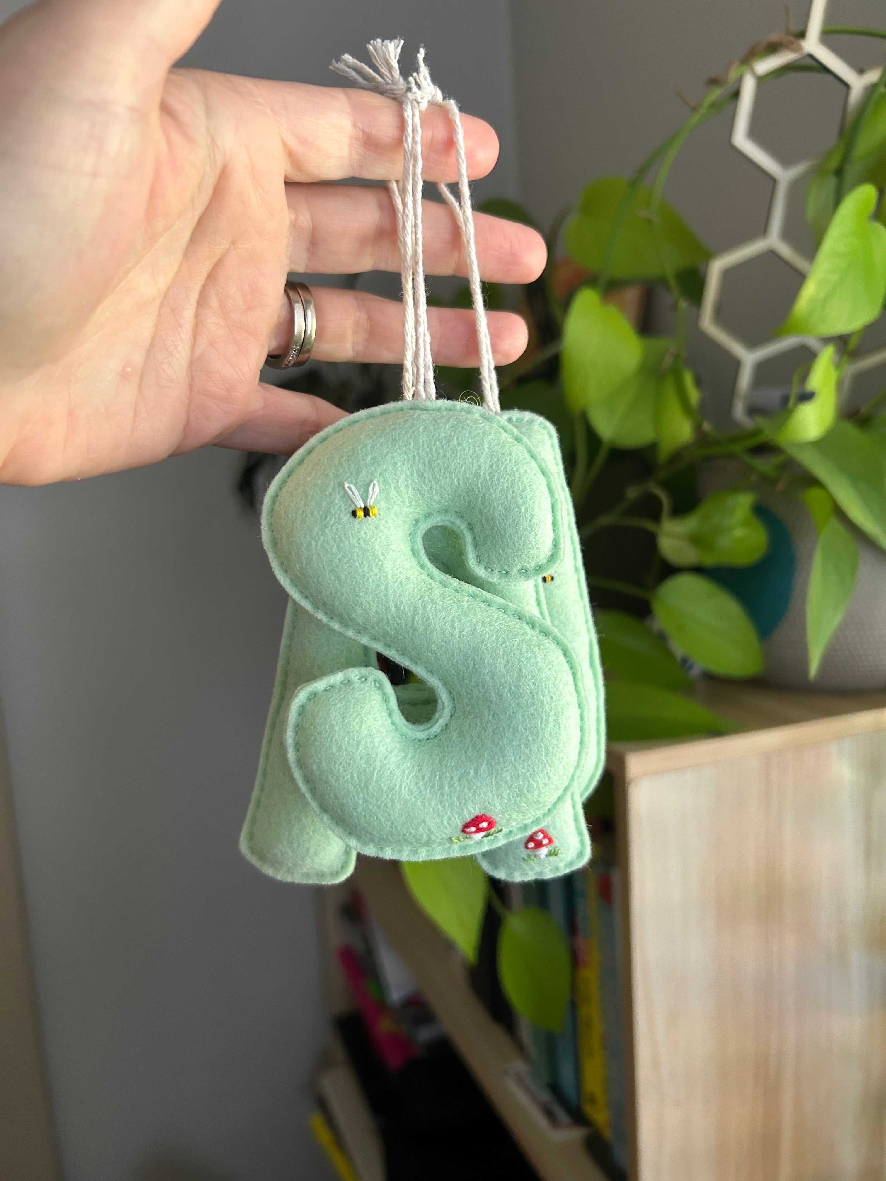 Embroidered Felt Alphabet Letters, initial, Heirloom Keepsake